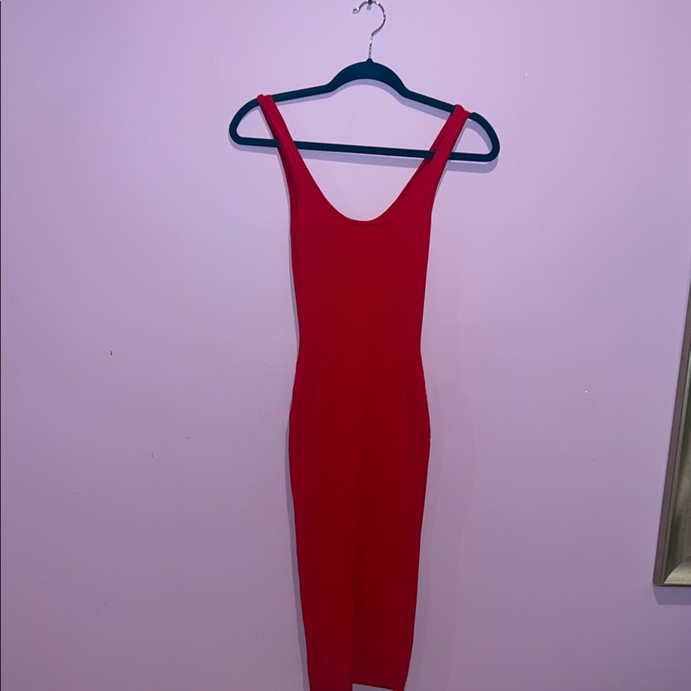 AKIRA Vibrant Red Midi Dress